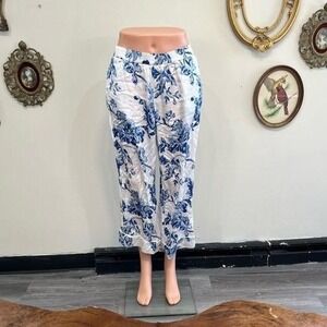 Mestiza New York Blue Floral Silk Pajama Pants - Size L